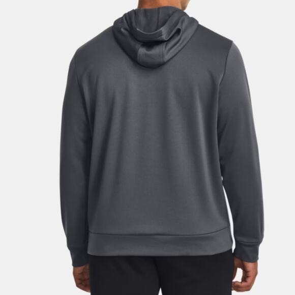 Under Armour Hoodie Gray Mens L Logo Loose Fit Pullover Activewear Sweatshirt - Picture 3 of 9